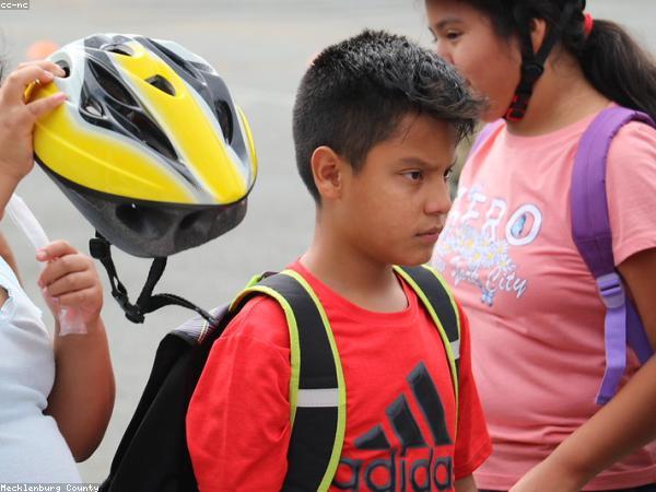 Kids' 20-inch bicycle with training wheels removed