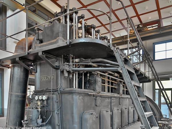 Technician servicing a diesel generator