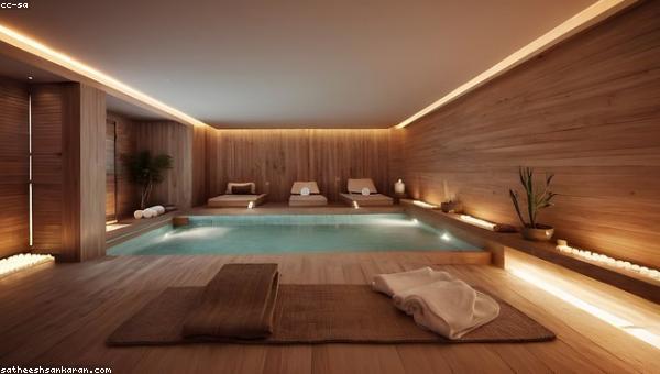 Massage room with candles