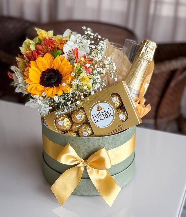 Wrapped return-gift hampers tied with ribbon on a gifting table